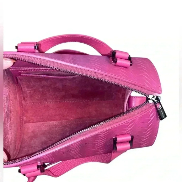 MELI MELO Vera Woven Leather Duffel Satchel In Magenta - Picture 7 of 12